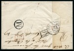 Stamp of France 1849 20c noir sur lettre de Bains en Vosges 30.04.1850