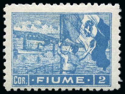 ITALY - FIUME 1919 2Cor on better paper (carta C) w. rare perf. 10 1/2