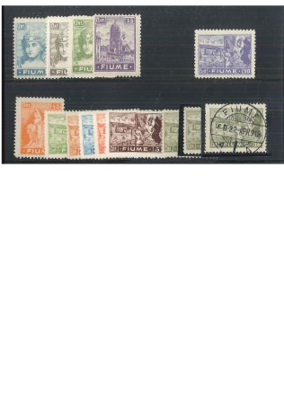 ITALY - FIUME 1919 Lot definitives on better quality paper (carta C), incl 3 x 10Cor with 1 used