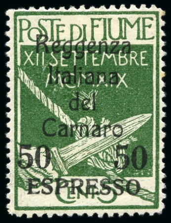 ITALY - FIUME 1920 Expres: reggenza Italiana del Carnaro 30C on 20C & 50C on 5C, hinged