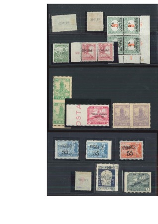 ITALY - FIUME 1918-1923 Selection of varieties on 3 small stockcards