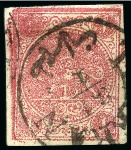 1876 One kran carmine, attractive used assembly of fourteen singles, showing all types present, an array of cancels, mixed to very fine, all signed Sadri (Persiphila $1'920)