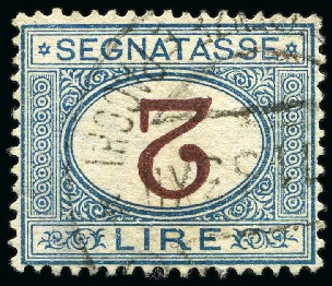 1903 Postage Due 2L Blue and carmine (Sass. € 5'500)