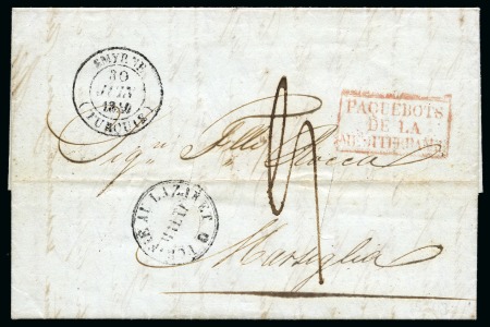 SMYRNE Lettre de1847 pour la SAXE avec diverses taxes