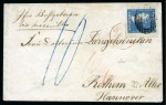 1860 (Mar 28) Envelope to Germany with 1859 2d Dardenne