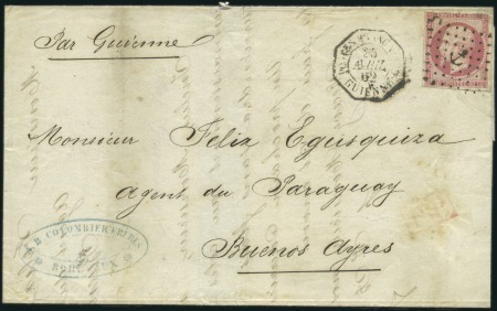 Stamp of France Rarissime cachet Postes Françaises Guienne:
1862 