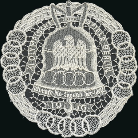 1936 Berlin. Olympic Bell lace doilly, 190mm, bell