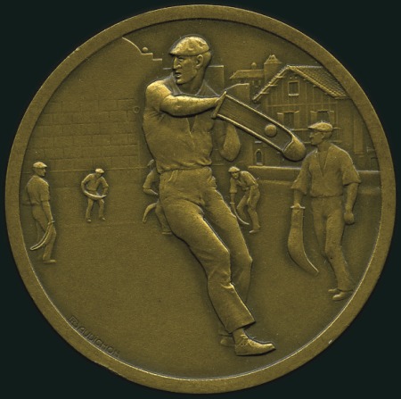 Stamp of Olympics 1896 Athens: 1937 Pelota commemorative medal, 1937