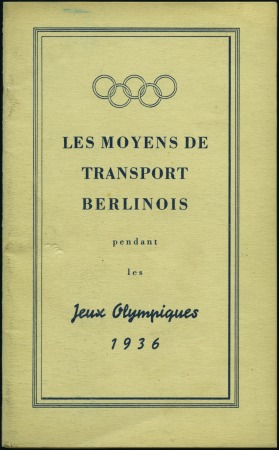 Stamp of Olympics » 1936 Berlin » Documents, Programmes, Tickets, etc. Two Official brochures: Transport in Berlin during the Games and Gerneral Rules and Programme