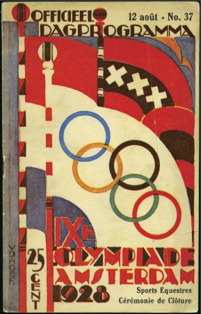 Stamp of Olympics 1928 Amsterdam: Official Programme No.37 August 12