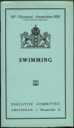 Stamp of Olympics 1928 Amsterdam: Swimming Regulations in English, 2