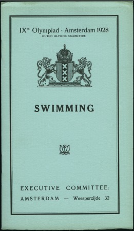 1928 Amsterdam: Swimming Regulations in English, 2