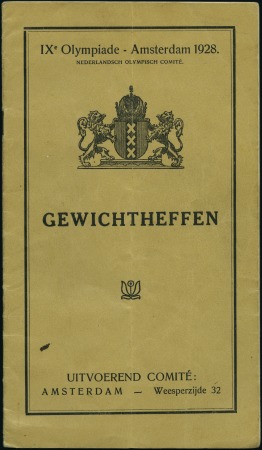Stamp of Olympics 1928 Amsterdam: Weight Lifting Regulations in Dutc
