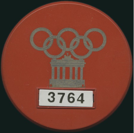1936 Berlin: Olympic Village Service badge, 68mm, 