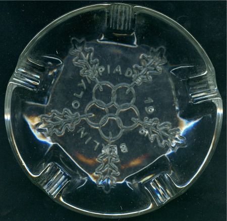 Stamp of Olympics » 1936 Berlin » Other Memorabilia 1936 Berlin. Commemorative glass ashtray, 143mm