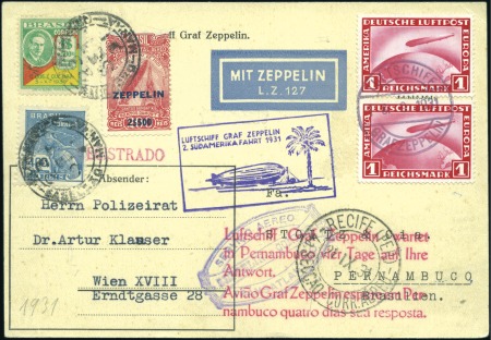 Stamp of Brazil 1931 (Sep 18) Graf Zeppelin 2nd South America flig
