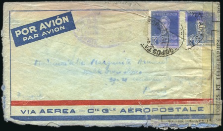 Stamp of Chile 1932 (Feb 27) C.G.A. flight from Chile to France: 