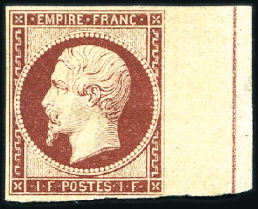 Stamp of France Superbe 1F Empire avec filet d'encadrement