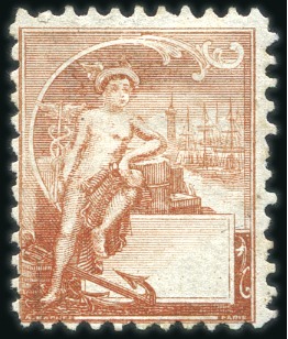 Stamp of Crete 1897 Baquet unadopted essay in orange-brown showin