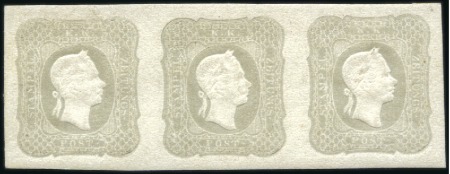 Stamp of Italian States » Lombardy Venetia 1860 (1.05s) Light Grey, stunning fresh mint strip