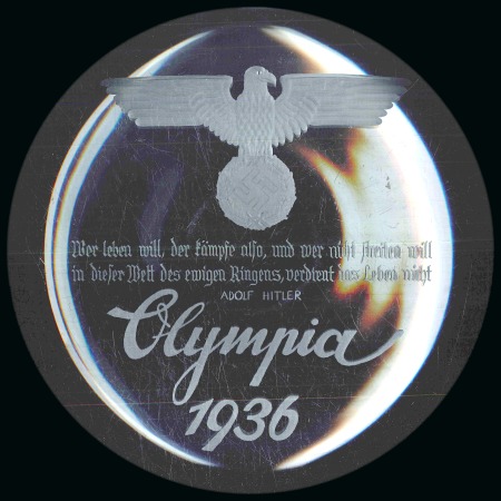 1936 Berlin: Glass bowl, 285mm, showing eagle with