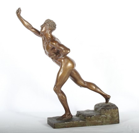 1936 Berlin. Memorabilia - Metal: Bronze figure "Nenikhkamen" (we are victorious) by Max Kruse, 33cm high