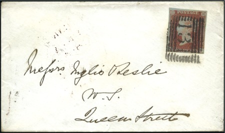 Stamp of Great Britain » 1841 1d Red Plate 175 LF with just touched to very large margi