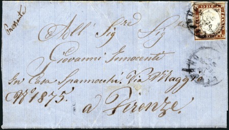 Inverted Embossed Center Used on Cover
1855-63 10