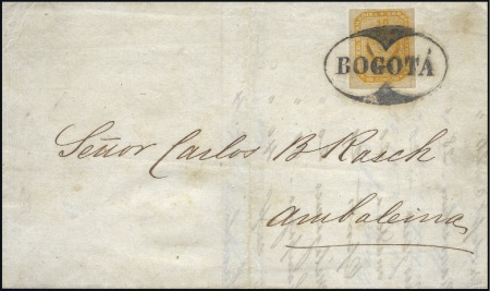 Stamp of Colombia 1860 Folded cover to Ambalema franked by 1860 Seco