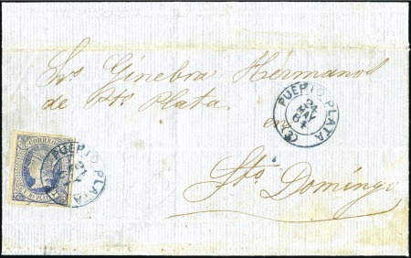 Stamp of Dominican Republic 1864 Cuba / Puerto Rico Issue used in the Dominica