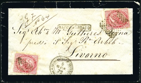1872 (Jan 5) Mourning envelope sent registered fro