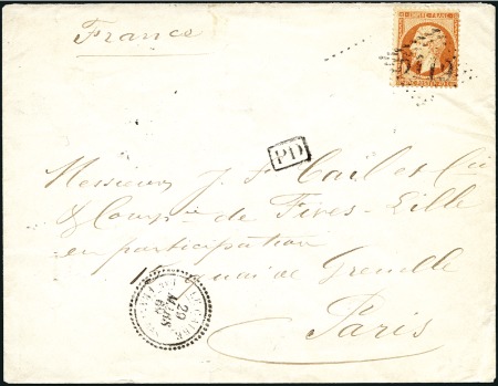 1869 (Mar 29) Envelope from Cairo to Paris with 18