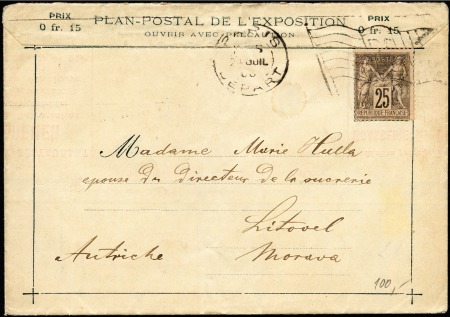 Stamp of France Plan of the 1900 Paris Exposition (designed to be 