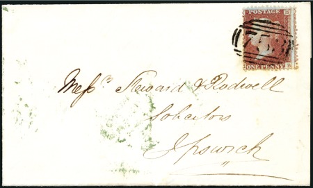 Stamp of Great Britain » 1854-70 Perforated Line Engraved 1856 (Apr 25) Lettersheet from Needham Market to I
