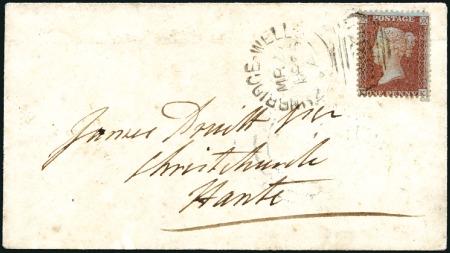 Stamp of Great Britain » 1854-70 Perforated Line Engraved 1856 (Mar 27) Envelope from Tunbridge Wells to Chr