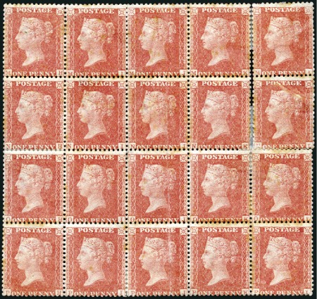 1d Pale Red pl.33 MH/PL mint og block reconstructe