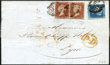 1855 (Mar 8) Wrapper from London to Lyon, France, 