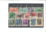 1945 AZERBAIJAN SOVIET GOVERNMENT: 14 different values cancelled postally showing "Tauris N°3" cds, incl. 5R and 10R on piece