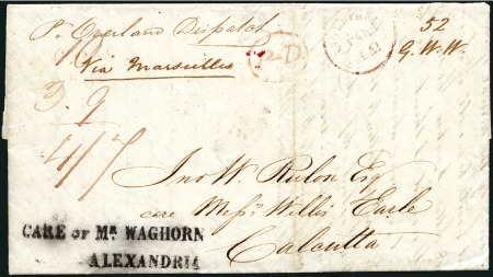 1838 Folded entire from London via Marseille to Ca