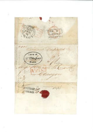 Stamp of Egypt » Private Carriers and Forwarding Agents 1839 Large part folded cover (missing side flaps) 