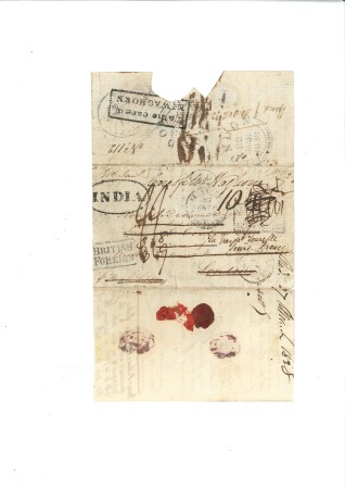 Stamp of Egypt » Private Carriers and Forwarding Agents 1838 Large part folded cover (missing sideflaps) f