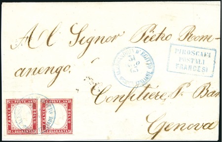 1865 Part folded entire to Genova (front and backf