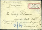 Stamp of Russia » Russia Post in China CHEFOO: 1915 Cover registered to Denmark, franked 