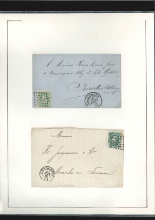 Stamp of Belgium » Belgique. 1869-83 Nouveaux types et nouvelles valeurs - Émission 10c vert, quelques lettres avec losanges de points