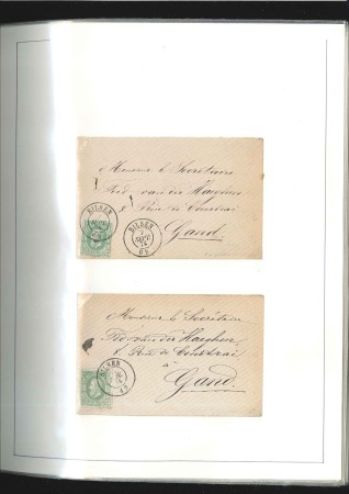 Stamp of Belgium » Belgique. 1869-83 Nouveaux types et nouvelles valeurs - Émission 10c vert, quelques lettres avec différents cachets