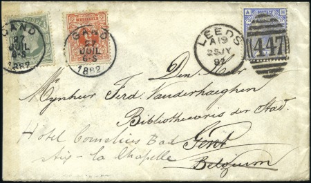 Stamp of Belgium » Belgique. 1869-83 Nouveaux types et nouvelles valeurs - Émission 5c ambre +10c vert obl. Gand 27.07.82 sur envelopp