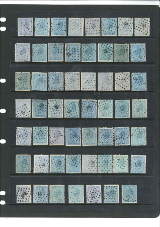 Stamp of Belgium » Belgique. Léopold 1er - Nouveau Type - Émission 20c bleu, cent quarante timbres tous obl. losange 