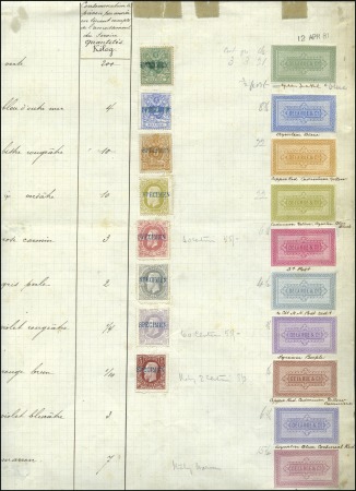 Stamp of Belgium » Belgique. 1869-83 Nouveaux types et nouvelles valeurs - La Genèse Grande feuille présentant les n°26 à 28, 32 et 34 