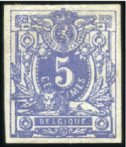Stamp of Belgium » Belgique. 1869-83 Nouveaux types et nouvelles valeurs - La Genèse Épreuve des coins ou des planches en bleu-gris sur