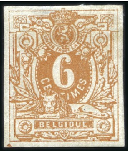 Stamp of Belgium » Belgique. 1869-83 Nouveaux types et nouvelles valeurs - La Genèse Épreuve des coins ou des planches en bistre sur pa